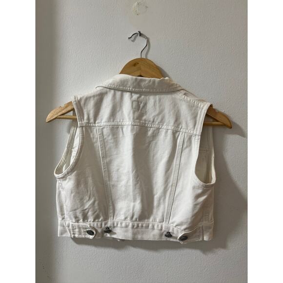 Calvin Klein Jeans Women’s White Vest – Size S – Sleeveless Button Front - Picture 3 of 3